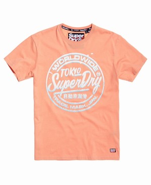 Superdry Ticket Type Pastel Férfi Pólók Rózsaszín | XKCIM5461